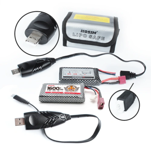 Double the Fun Hosim Power Pack: Batteries and Safety Bag for Your RC Car!